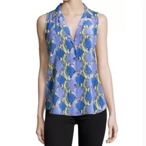 Equipment snakeskin silk sleeveless top